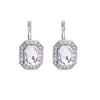 Clear Pave Crystal Hexagon Leverback Earrings