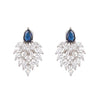 Clear Sapphire Cubic Zirconia Marquis Statement Stud Earrings