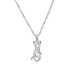 Clear Swarovski Crystal Cat Pendant Necklace - White