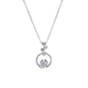 Clear Swarovski Crystal Circular Drop Necklace - White