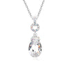 Clear Swarovski Crystal Elegant Drop Pendant Necklace - White