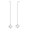 Clear Swarovski Crystal Long Chain Drop Earrings