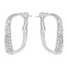 Clear Swarovski Crystal Rectangular Hoop Earrings