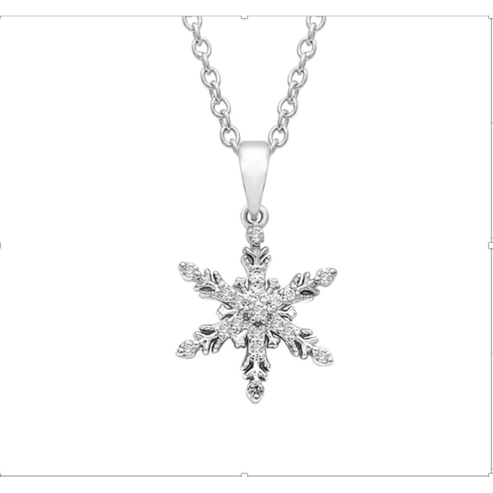 Clear Swarovski Crystal Snowflake Necklace - White