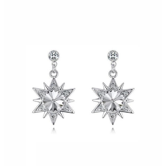 Clear Swarovski Crystal Star Drop Earrings