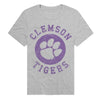 Clemson University Classic Retro Stamp Unisex Adult Heathered Premium T Shirt