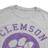 Clemson University Classic Retro Stamp Unisex Adult Heathered Premium T Shirt