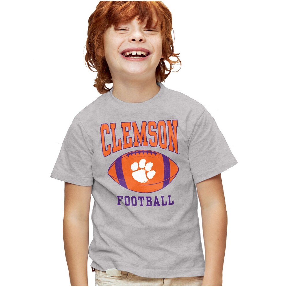 Clemson University Football Ball Kids T Shirt for Youth Boys and Girls