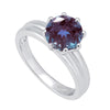 Color Changing Alexandrite Sterling Silver Solitaire Ring