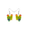 Colored Parrots Drop Earrings