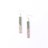 Colored Wooden Rectangular Drop Earrings