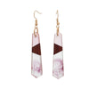 Colored Wooden Transparent Prism Drop Earrings