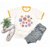 Colorful Daisies Ringer Tee