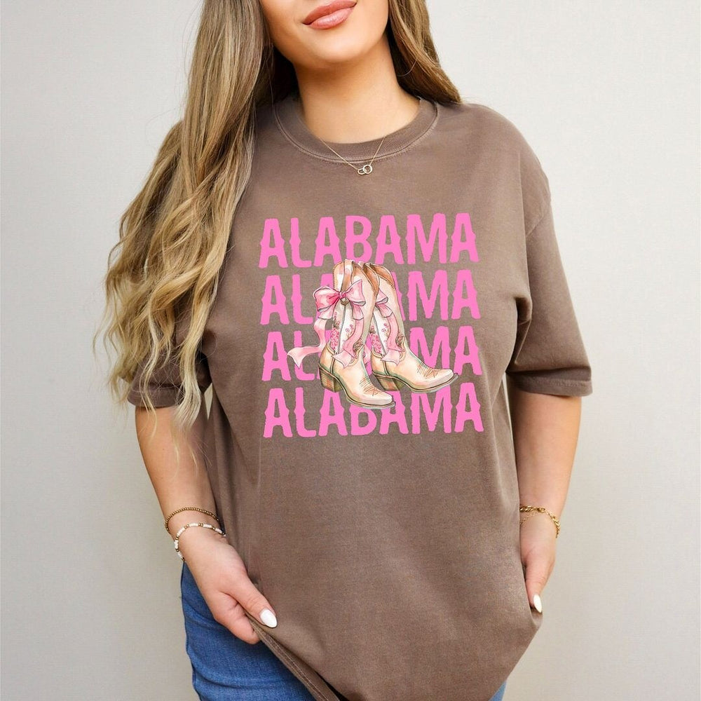 Coquette Alabama Cowgirl Boots Garment Dyed Tee