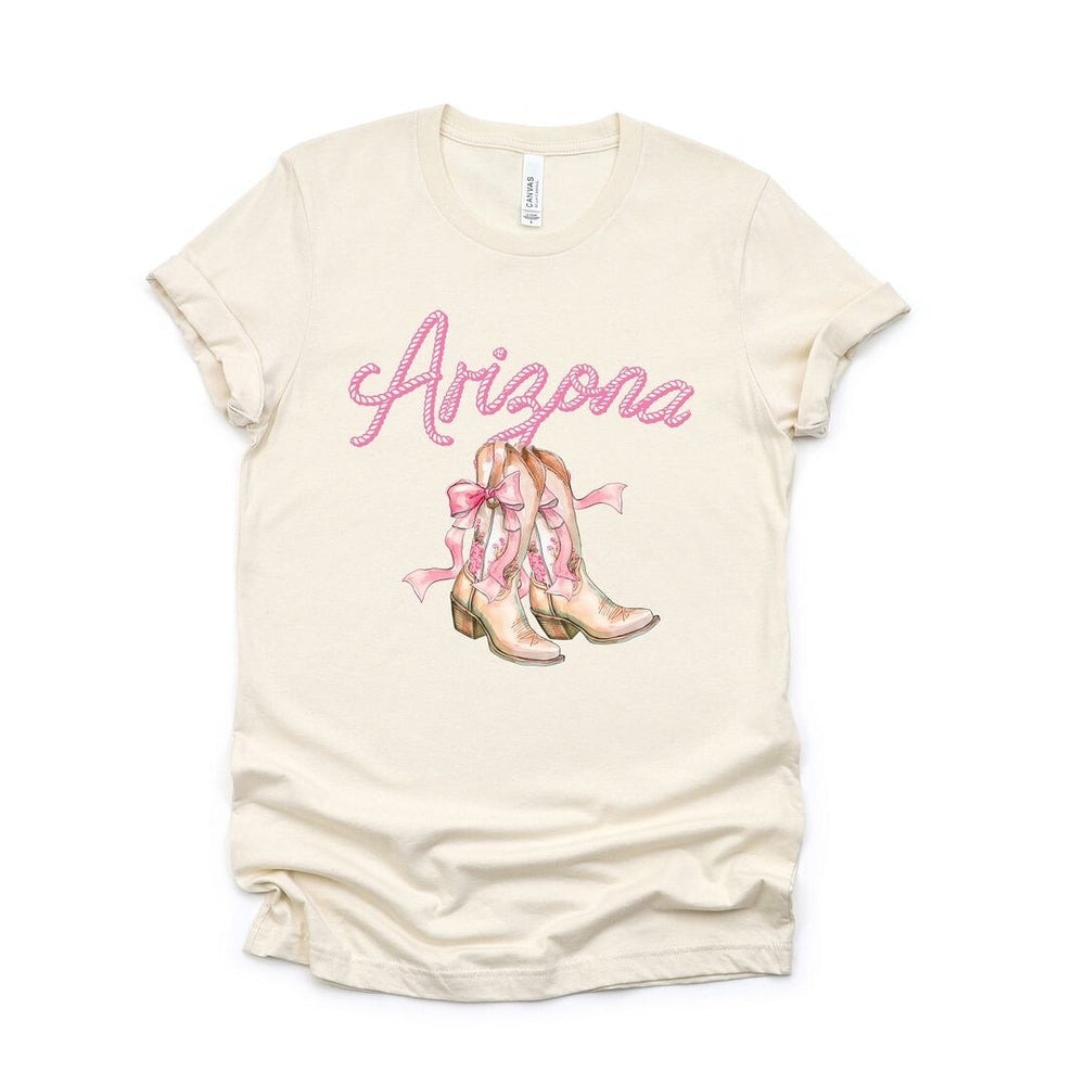 Coquette Arizona Cowgirl Boots Short Sleeve Crewnneck Tee