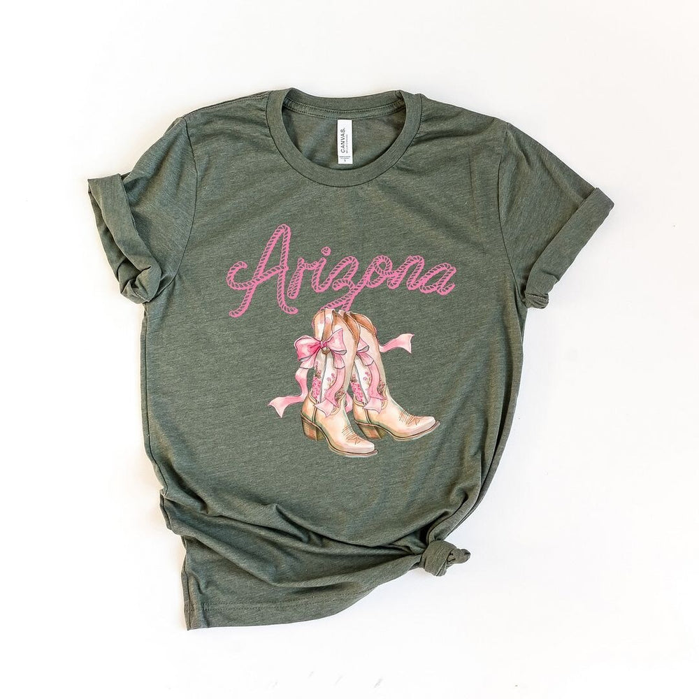 Coquette Arizona Cowgirl Boots Short Sleeve Crewnneck Tee