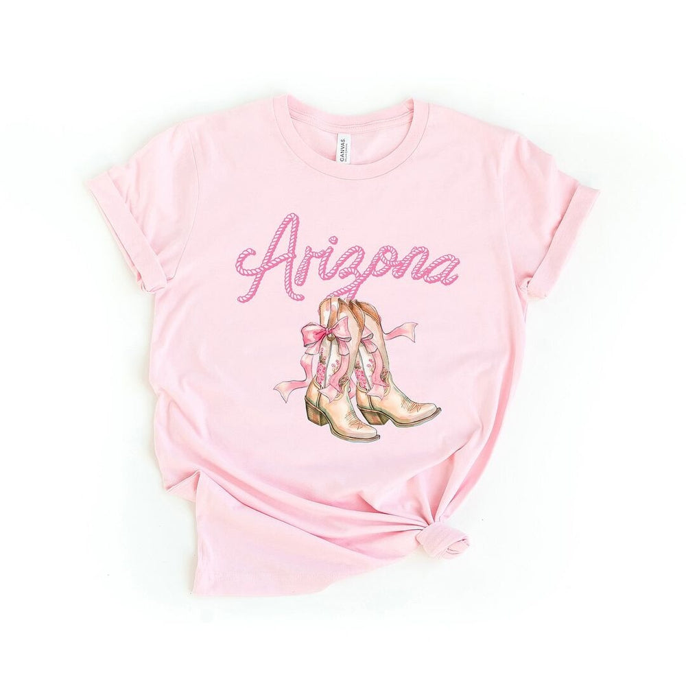 Coquette Arizona Cowgirl Boots Short Sleeve Crewnneck Tee