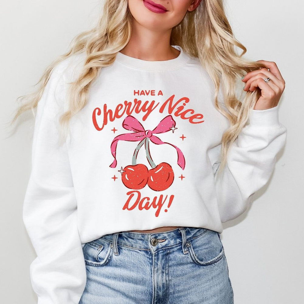 Coquette Cherry Nice Day Graphic Sweatshirt