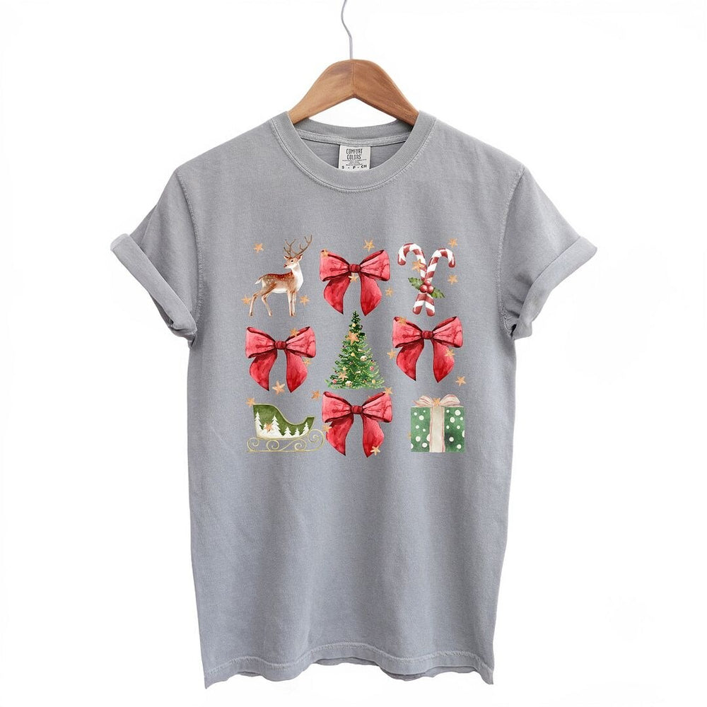 Coquette Christmas Collage Garment Dyed Tee