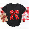 Coquette Christmas Snowflake Bow Short Sleeve Crewnneck Tee