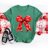 Coquette Christmas Snowflake Bow Short Sleeve Crewnneck Tee