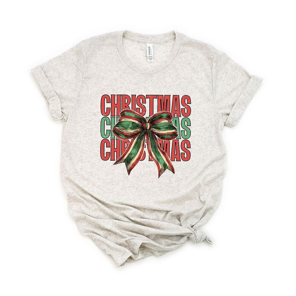 Coquette Christmas Stacked Short Sleeve Crewnneck Tee