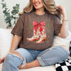 Coquette Cowgirl Christmas Boots Garment Dyed Tee