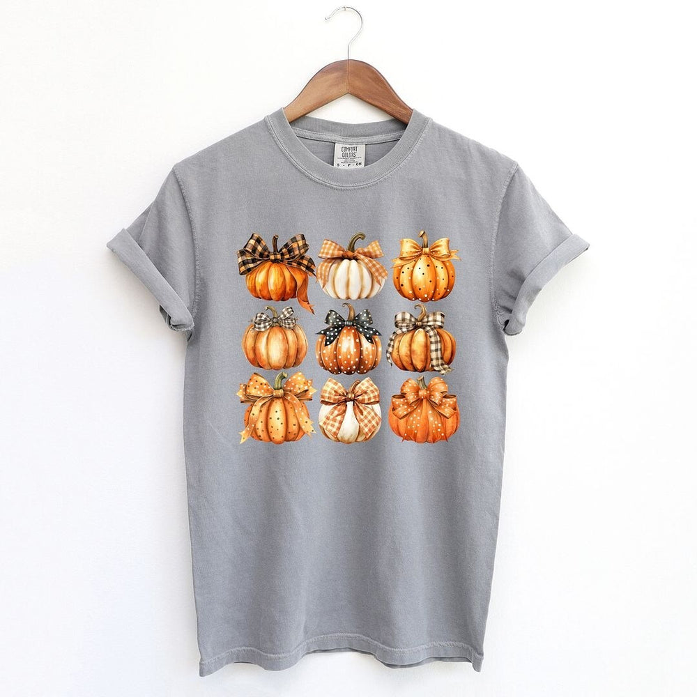 Coquette Fall Pumpkin Chart Garment Dyed Tee