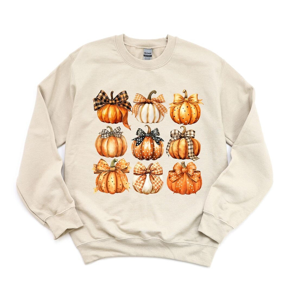 Coquette Fall Pumpkin Chart Graphic Sweatshirt