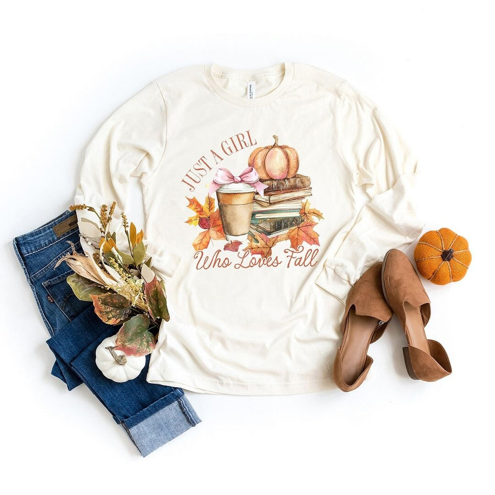 Coquette Girl Who Loves Fall Long Sleeve Tee