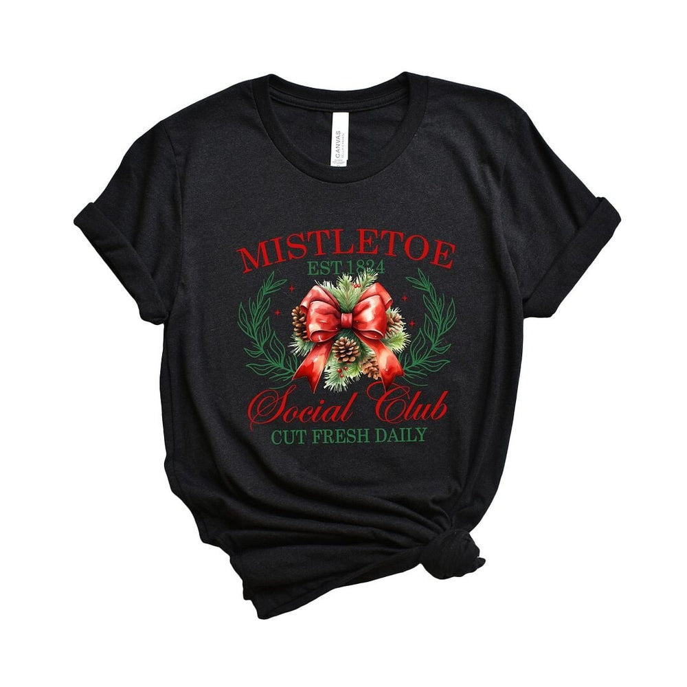 Coquette Mistletoe Social Club Short Sleeve Crewnneck Tee