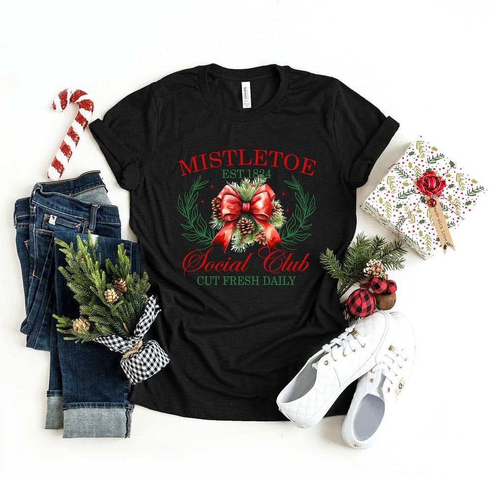 Coquette Mistletoe Social Club Short Sleeve Crewnneck Tee