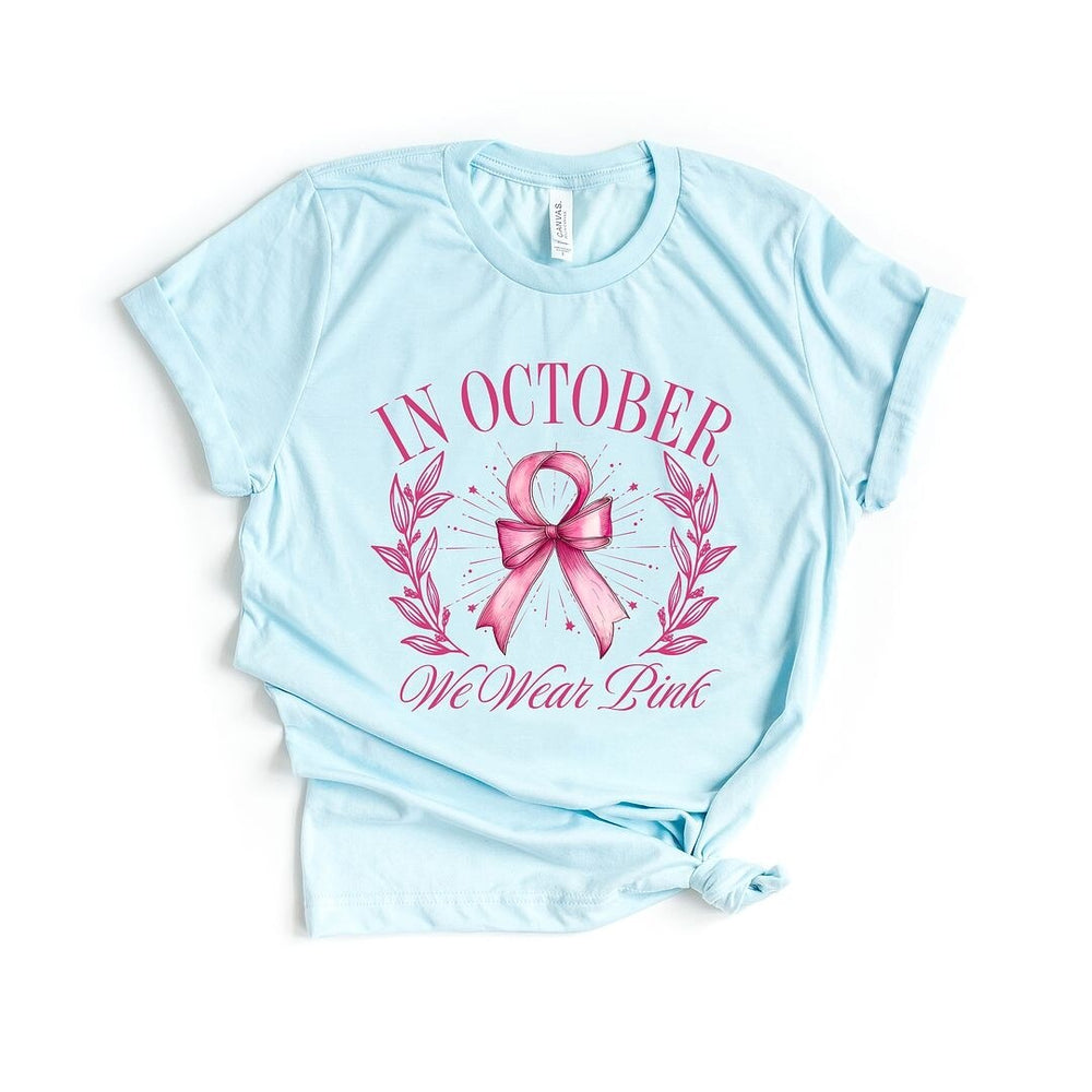 Coquette October We Wear Pink Short Sleeve Crewnneck Tee