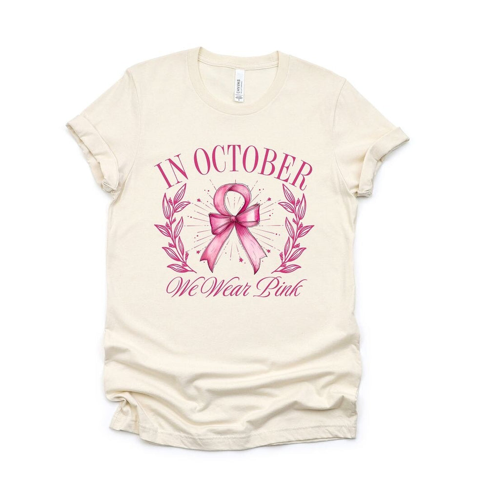 Coquette October We Wear Pink Short Sleeve Crewnneck Tee