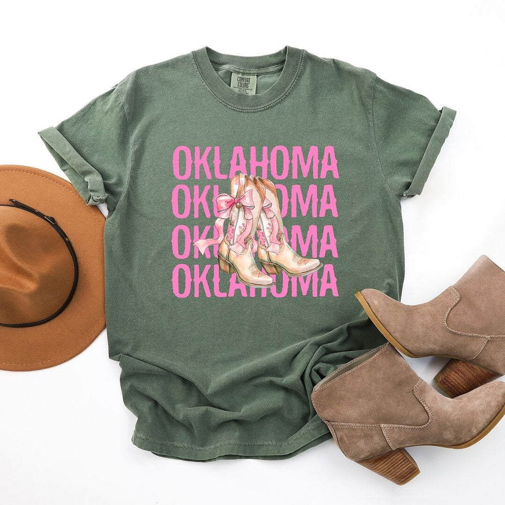 Coquette Oklahoma Cowgirl Boots Garment Dyed Tee