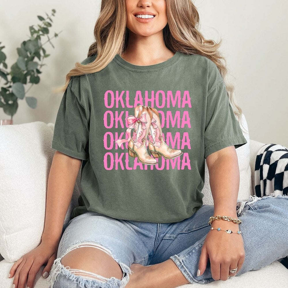 Coquette Oklahoma Cowgirl Boots Garment Dyed Tee