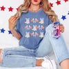 Coquette Patriotic Cowgirl Boots Chart Garment Dyed Tee