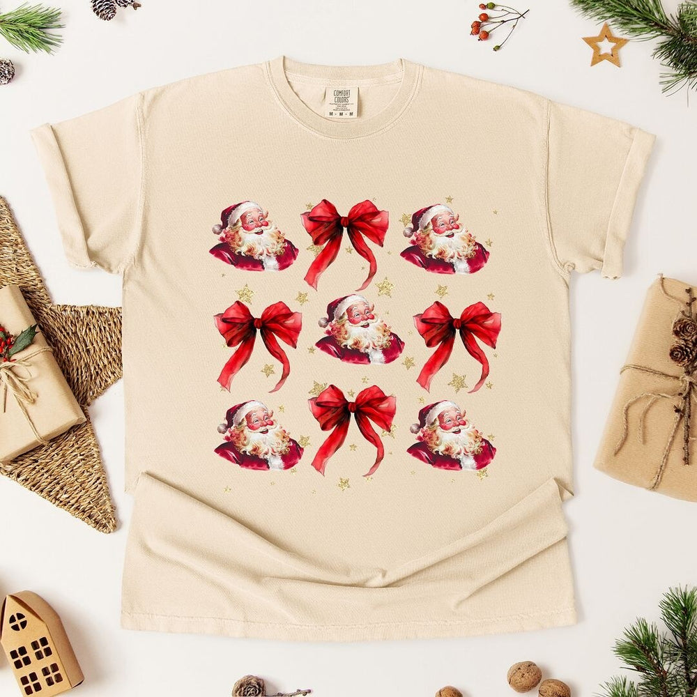 Coquette Santa And Bow Chart Garment Dyed Tee