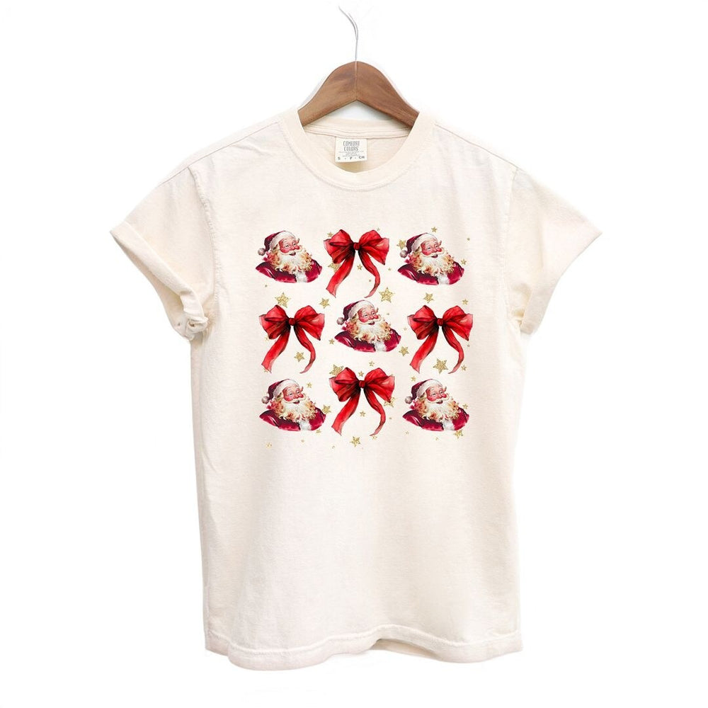 Coquette Santa And Bow Chart Garment Dyed Tee