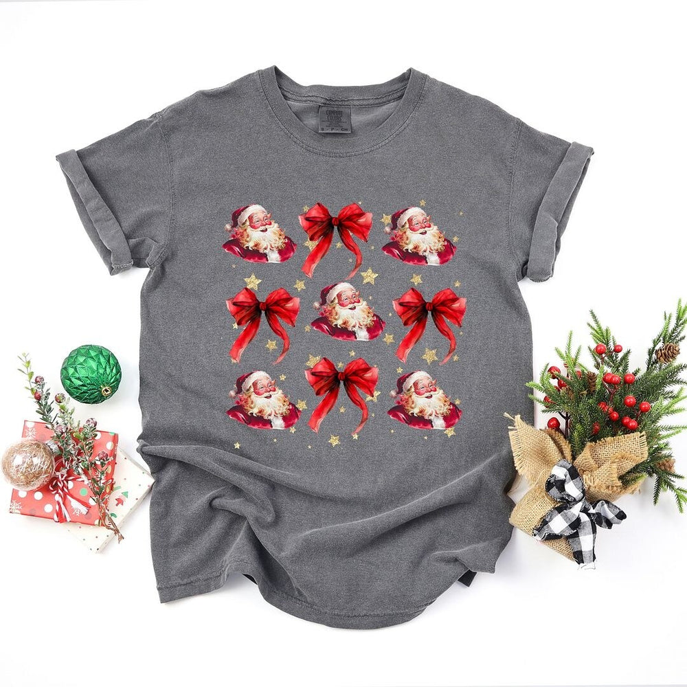 Coquette Santa And Bow Chart Garment Dyed Tee