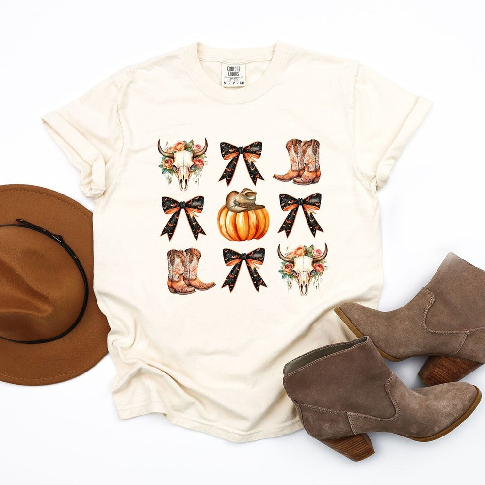 Coquette Western Halloween Chart Garment Dyed Tee