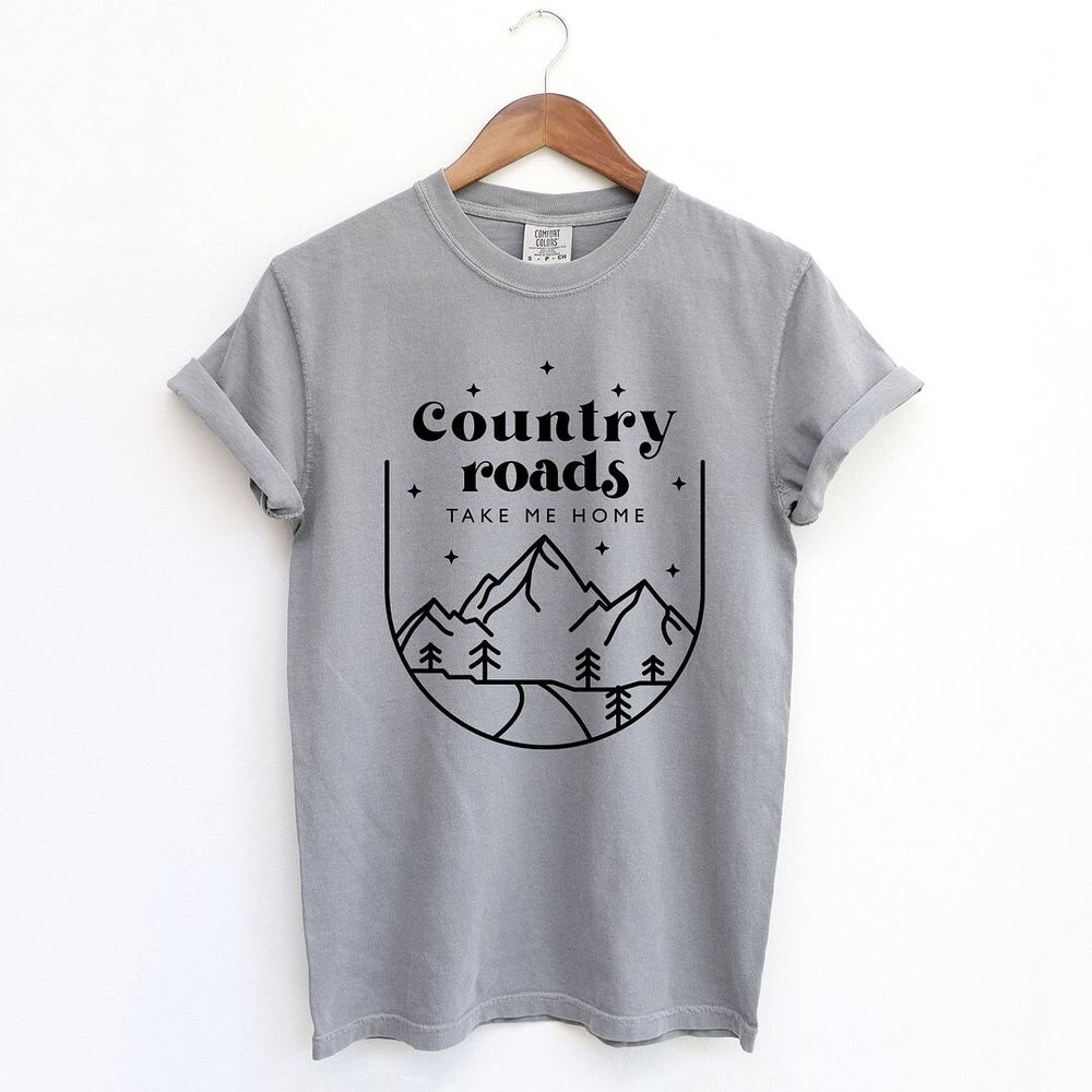 Country Roads Mountains Garment Dyed Tee