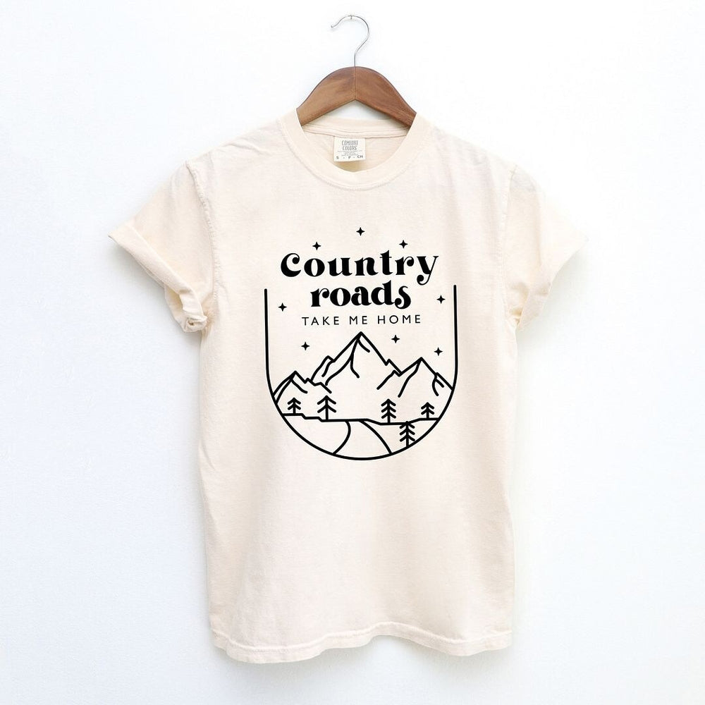 Country Roads Mountains Garment Dyed Tee