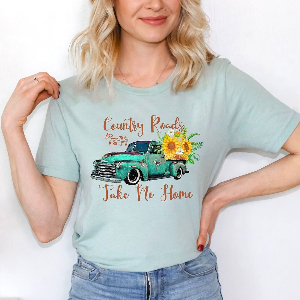 Country Roads Truck Short Sleeve Crewnneck Tee