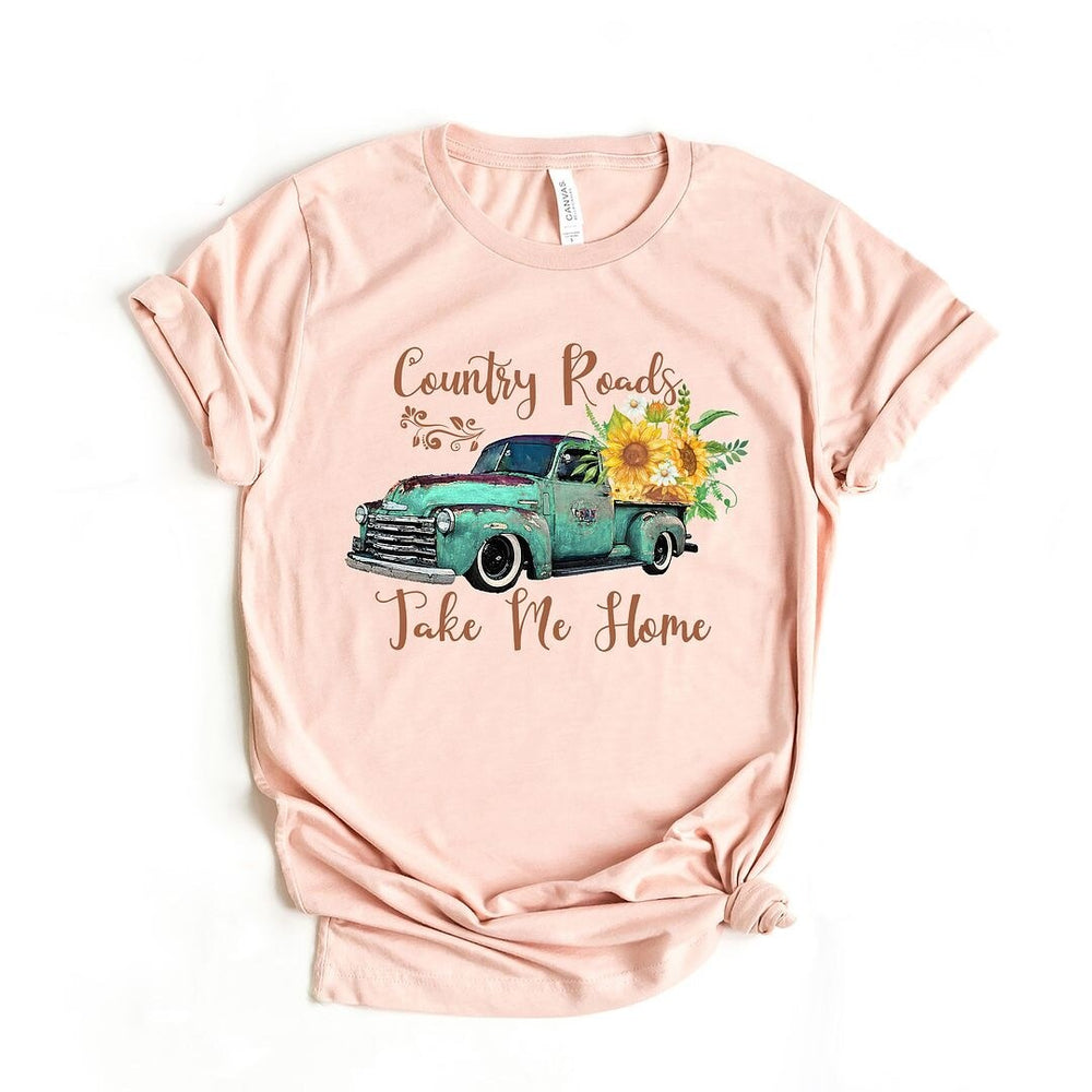 Country Roads Truck Short Sleeve Crewnneck Tee