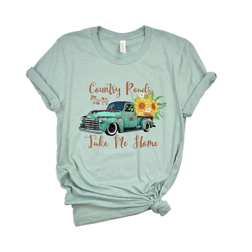 Country Roads Truck Short Sleeve Crewnneck Tee