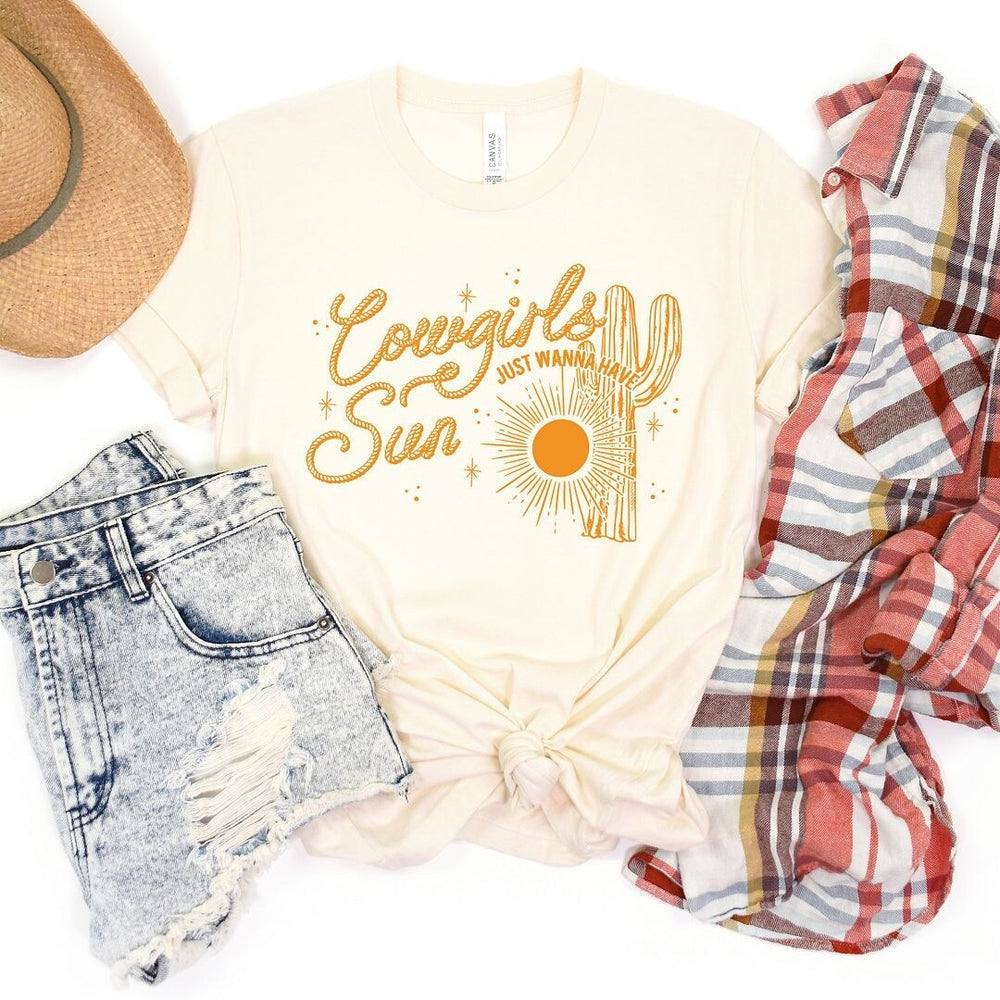 Cowgirls Wanna Have Sun Short Sleeve Crewnneck Tee