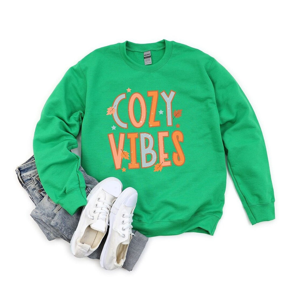 Cozy Vibes Distressed Graphic Sweatshirt