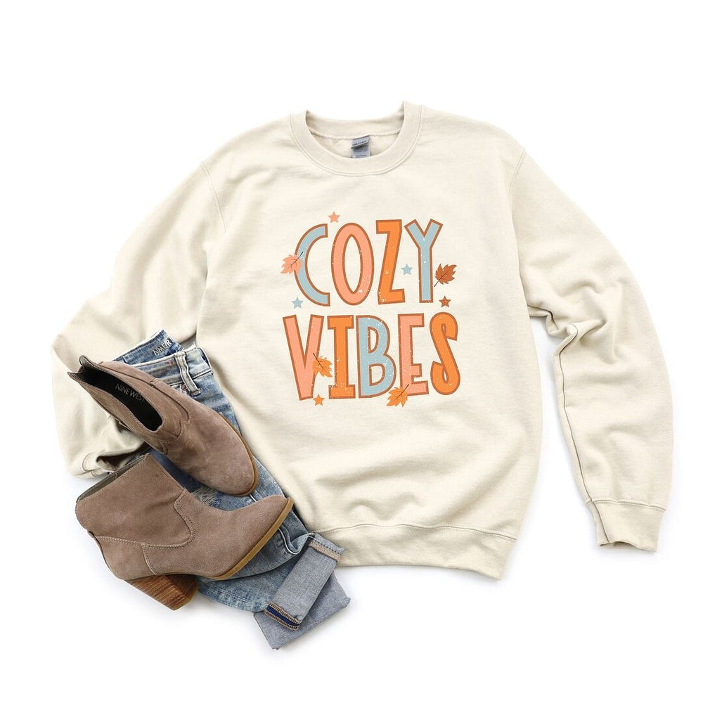 Cozy Vibes Distressed Graphic Sweatshirt