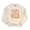 Cozy Vibes Distressed Graphic Sweatshirt